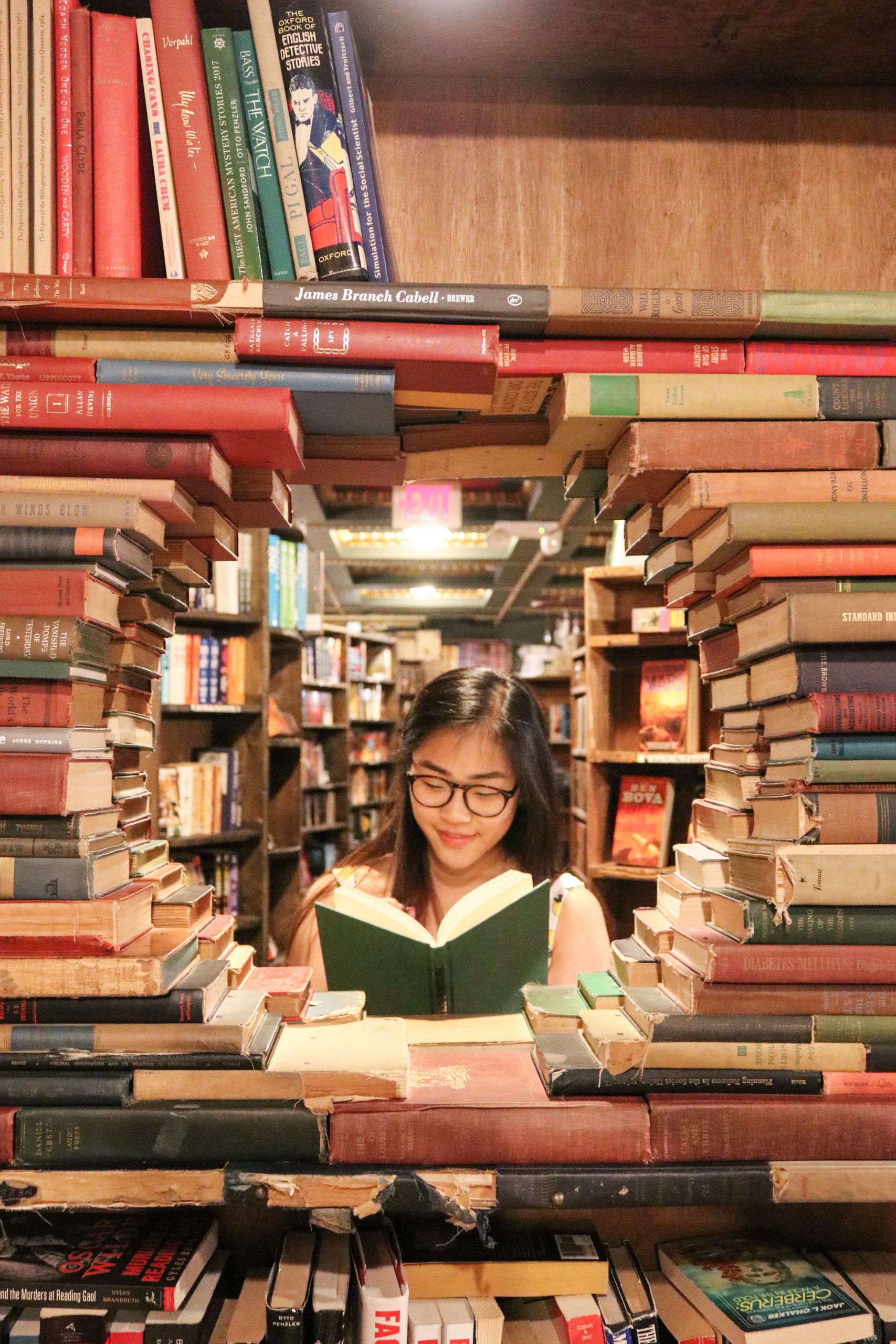 Secondary school student studying hard